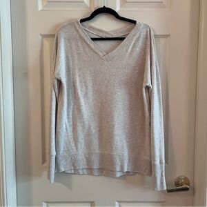 Athleta Cream Heathered Oversized Long Sleeve